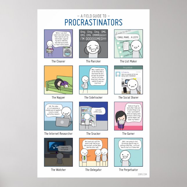A Field Guide to Procrastinators Poster (Front)