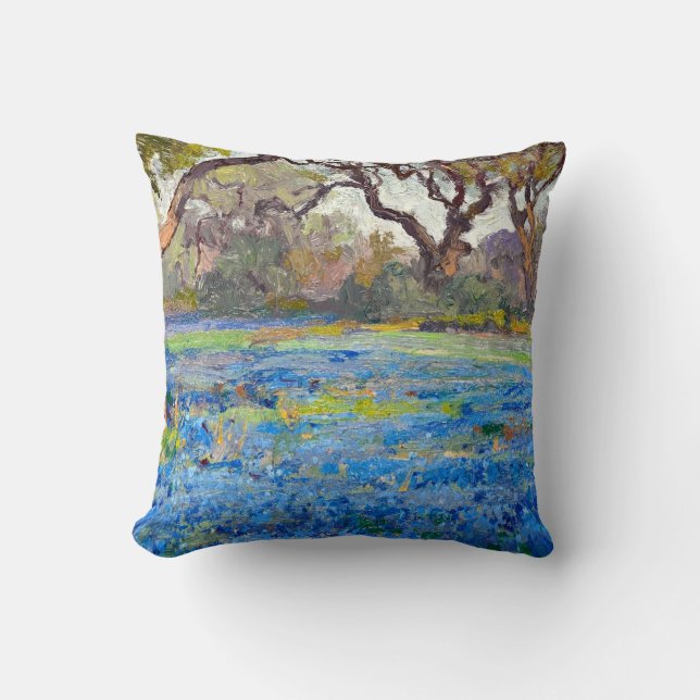 A Field of Bluebonnets at Alamo Heights, 1919 Cushion (Front)
