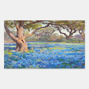 A Field of Bluebonnets at Alamo Heights, 1919 Rectangular Sticker