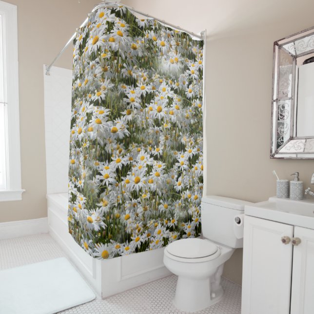 A Field of Oxeye Daisies Shower Curtain (In Situ)