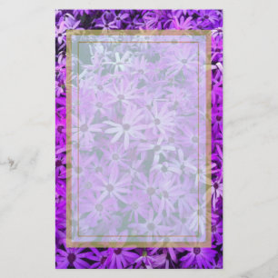 A field of Purple and Pink Daisies Stationery