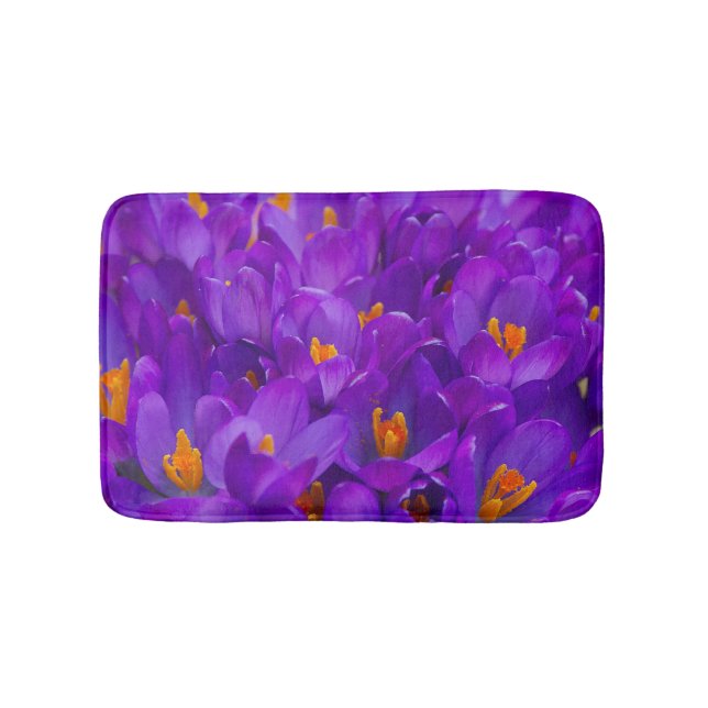 A Field of Purple Crocuses Bath Mat (Front)