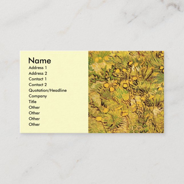 A Field of Yellow Flowers by Vincent van Gogh Business Card (Front)