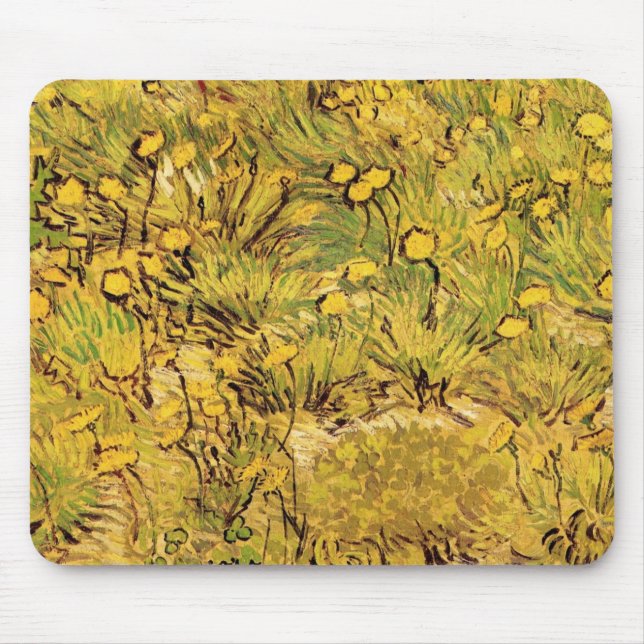 A Field of Yellow Flowers by Vincent van Gogh Mouse Mat (Front)