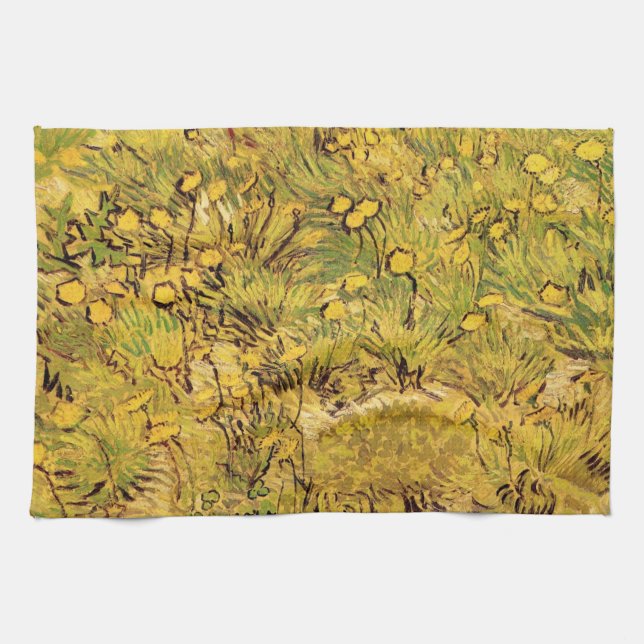 A Field of Yellow Flowers by Vincent van Gogh Tea Towel (Horizontal)