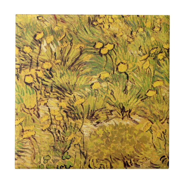 A Field of Yellow Flowers by Vincent van Gogh Tile (Front)