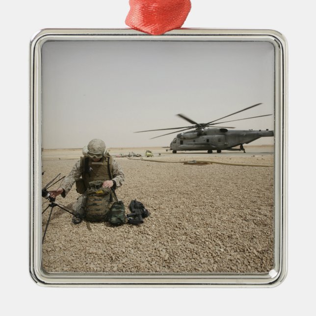 A field radio operator metal tree decoration (Front)