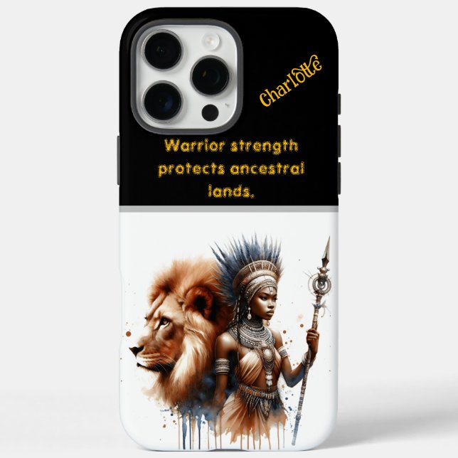 A fierce warrior stands strong beside a lion Case-Mate iPhone case (Back)