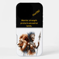 A fierce warrior stands strong beside a lion