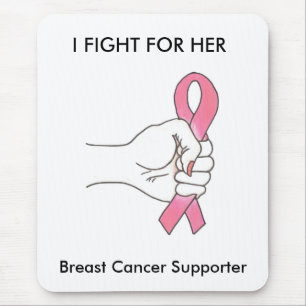 A Fight For Her Logo1, I FIGHT FOR HER, Breast ... Mouse Mat
