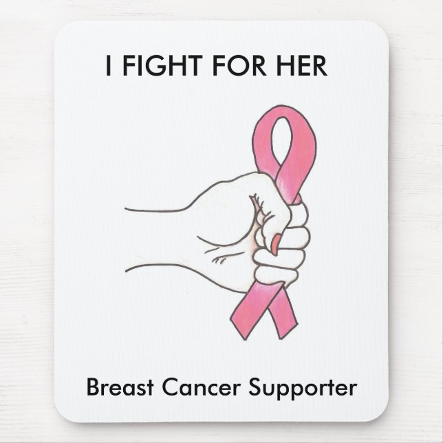 A Fight For Her Logo1, I FIGHT FOR HER, Breast ... Mouse Mat (Front)