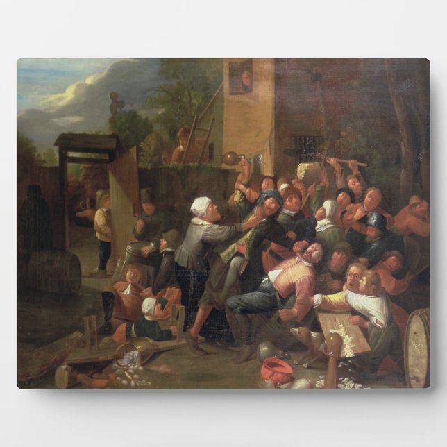 A Fight Outside a Tavern Plaque (Front)