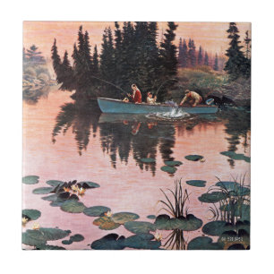 A Fine Catch by John Clymer Tile