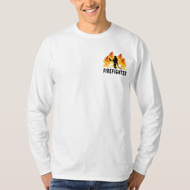 A Fire Fighter Flames T-Shirt (Front)