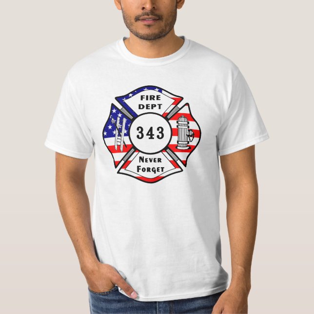 A Firefighter 9/11 Never Forget 343 T-Shirt (Front)