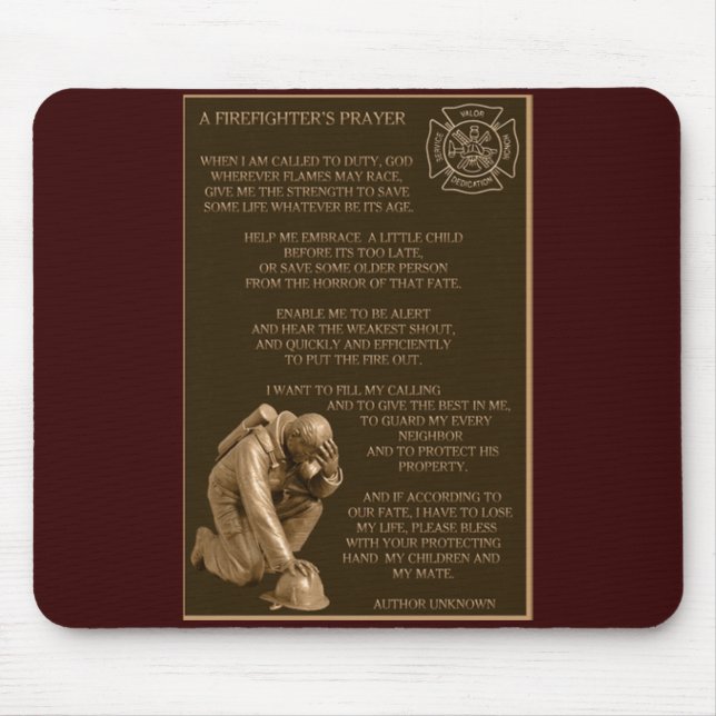 A Firefighter's Prayer Mouse Mat (Front)
