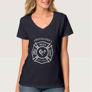 A Firefighters Wife Maltese Heart T-Shirt
