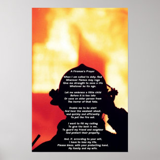 A Fireman's Prayer Poster