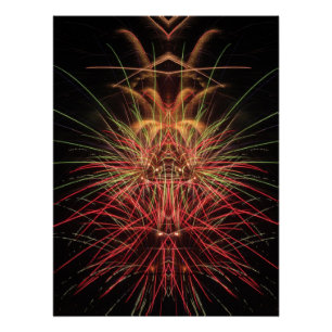 A Fireworks Display at Night Poster