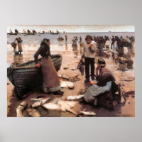 A Fish Sale on a Cornish Beach 1885