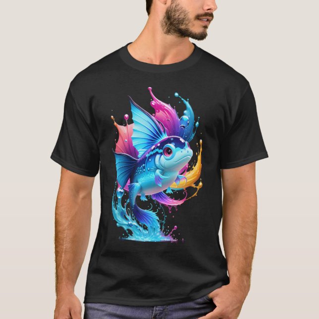 A fish with many colours flying T-Shirt (Front)