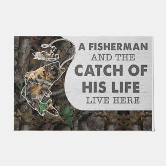A Fisherman And The Catch Of His Life Doormat