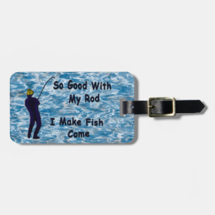 A Fisherman's Bragging Luggage Tag