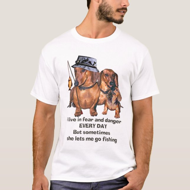 A Fishing Dachshund T-Shirt (Front)