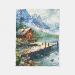 A Fishing Hose On The Lake Fleece Blanket
