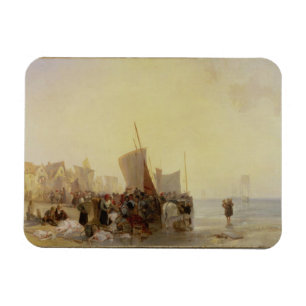 A Fishmarket Near Boulogne, c.1824 (oil on canvas) Magnet