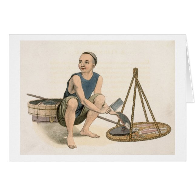 A Fishmonger, plate 39 from 'The Costumes of China (Front Horizontal)