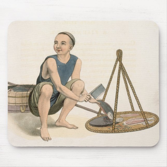 A Fishmonger, plate 39 from 'The Costumes of China Mouse Mat (Front)