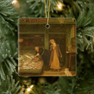 A Fishmonger's Shop by Frederick Walker Ceramic Ornament