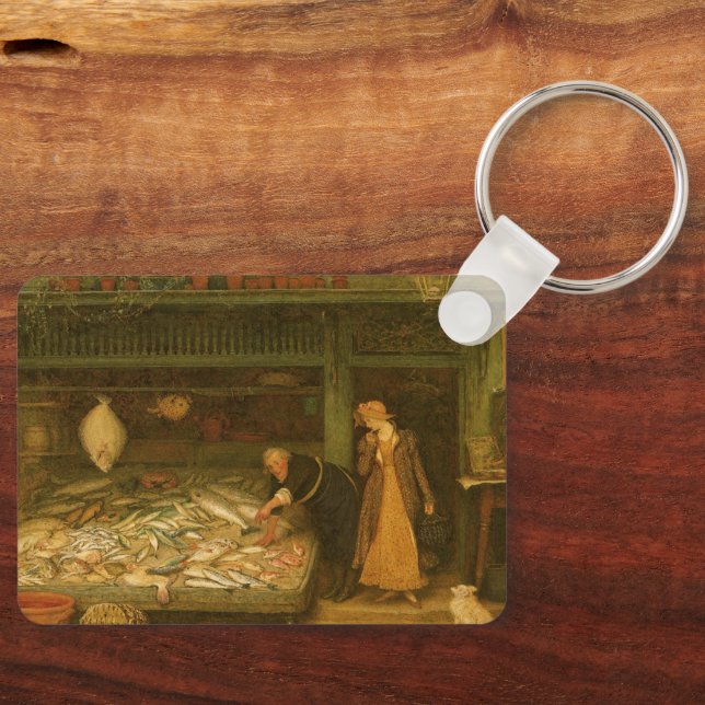 A Fishmonger's Shop by Frederick Walker Key Ring (Front)