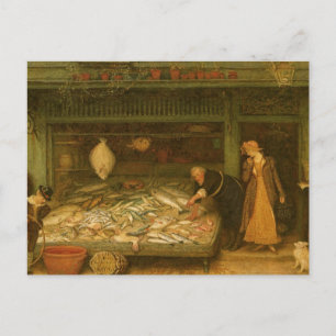 A Fishmonger's Shop by Frederick Walker Postcard