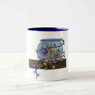 'A Fishy Christmas' Two-Tone Coffee Mug