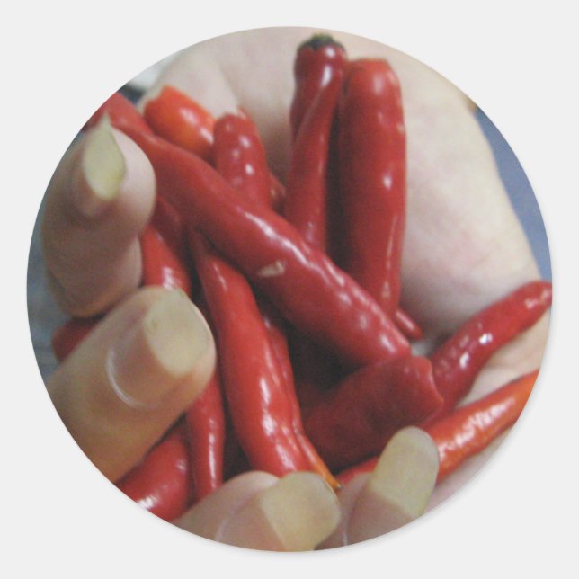 A Fistful of Chillies ... Thailand Street Food Classic Round Sticker (Front)