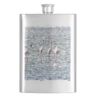 A Flamboyant Pat Of Flamingos Hip Flask