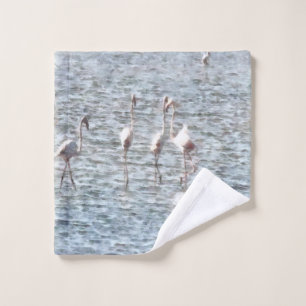 A Flamboyant Pat Of Flamingos Wash Cloth
