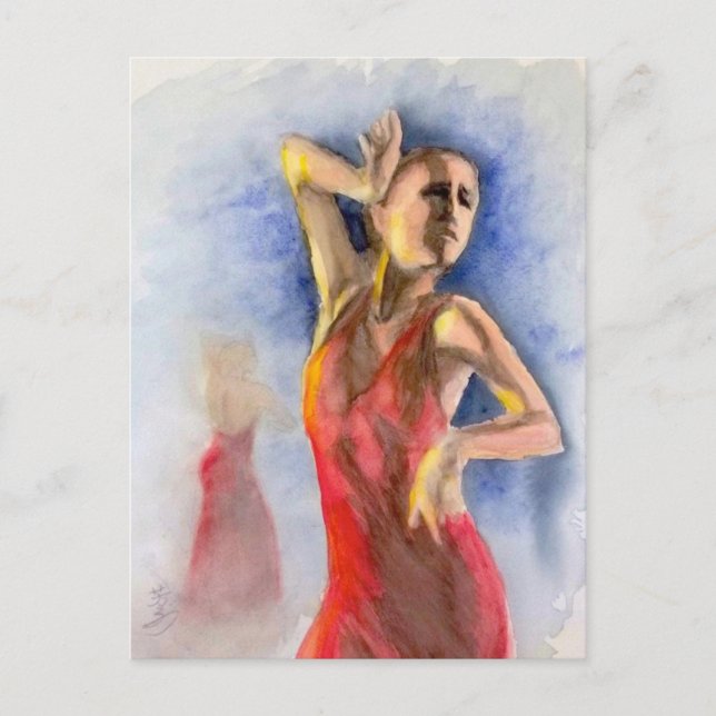 A FLAMENCO DANCER  2 POSTCARD (Front)