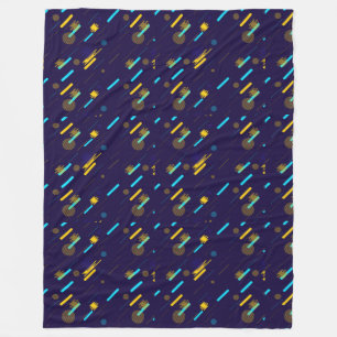 A fleece blanket featuring a colourful repeating