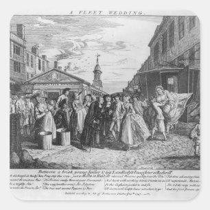 A Fleet Wedding, 1747 Square Sticker