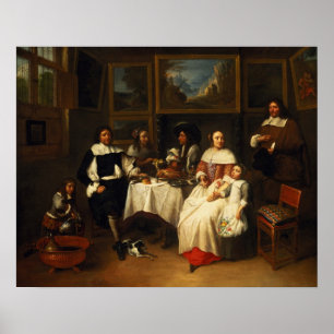 A Flemish Family at Dinner Poster