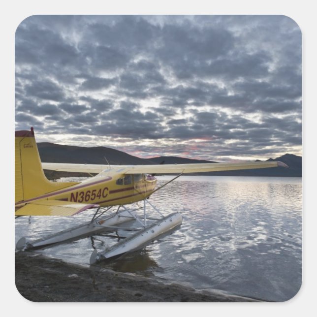 A floatplane in scenic Takahula Lake Square Sticker (Front)