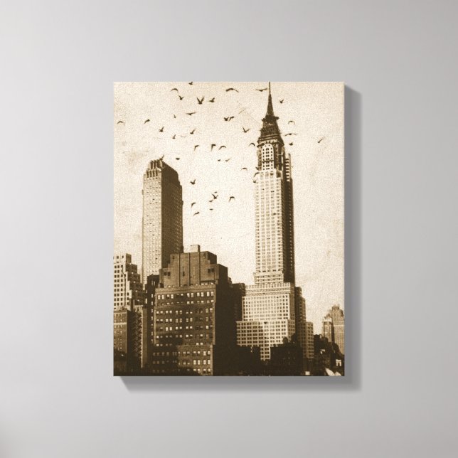 A flock of birds flying canvas print (Front)