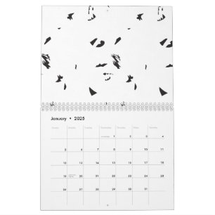 A flock of birds flying in the sky. calendar