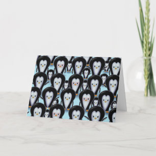 A Flock of Penguins Happy Holidays Card