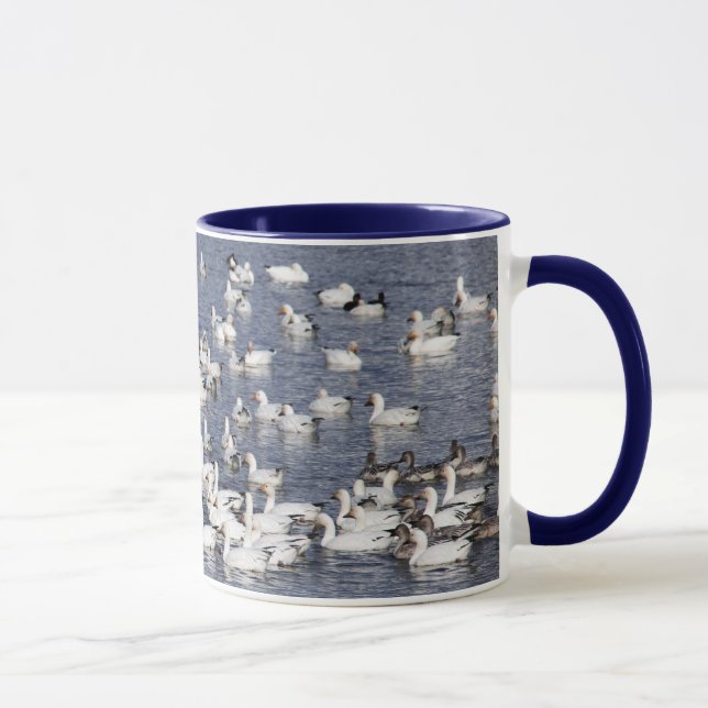 A Flock of Snow Geese at the Beach Mug (Right)