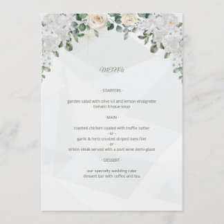 A Floral Affair Wedding menu