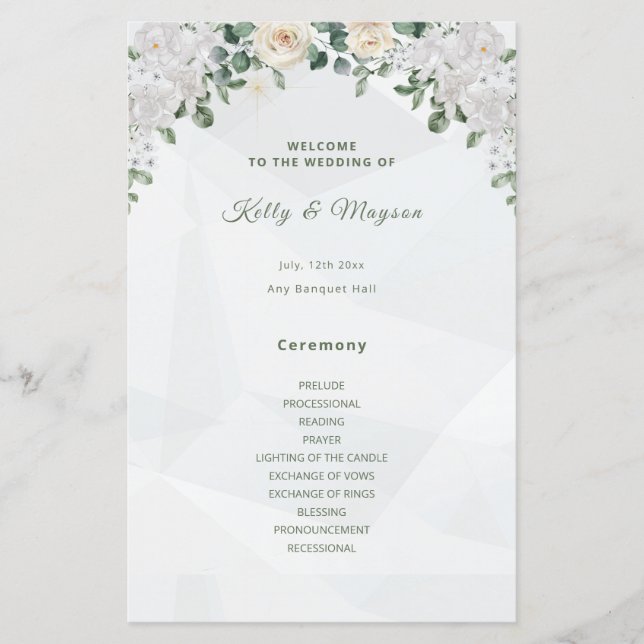 A Floral Affair Wedding Programs (Front)